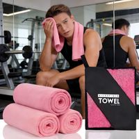 Toalla Baño Viaje De Microfibra De Secado Rápido-Rosa claro
