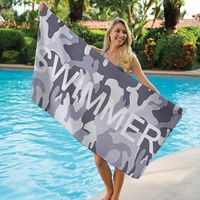 Toalla De Microfibra Secado Rapido Playa Viaje Estuche Negro gris