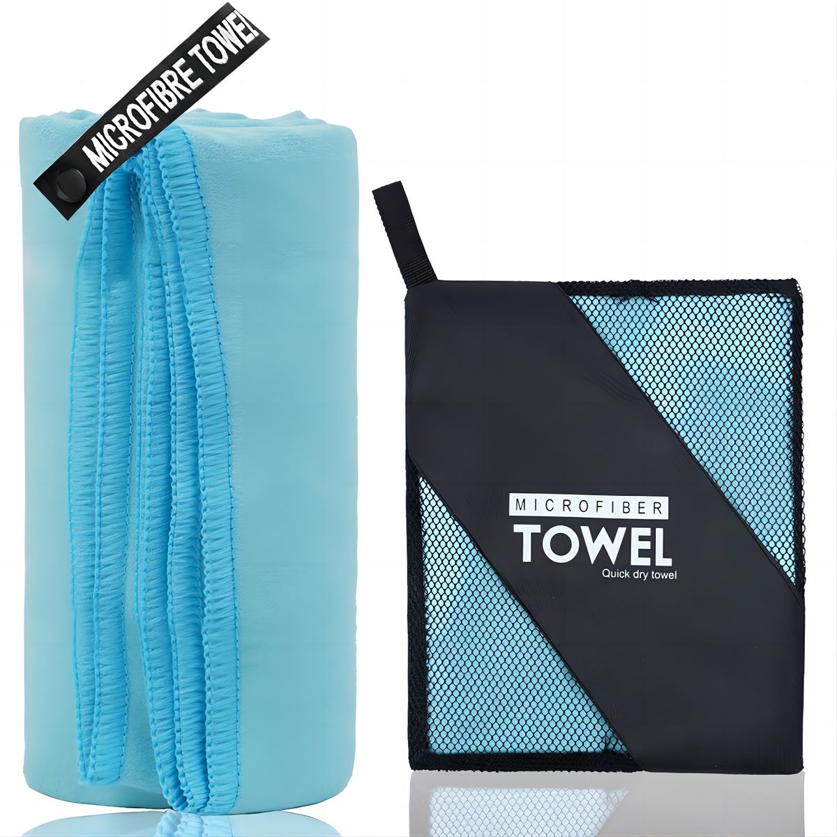 AIZO - Toalla Baño Viaje De Microfibra De Secado Rápido-Azul claro