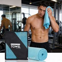 Toalla Baño Viaje De Microfibra De Secado Rápido-Azul claro