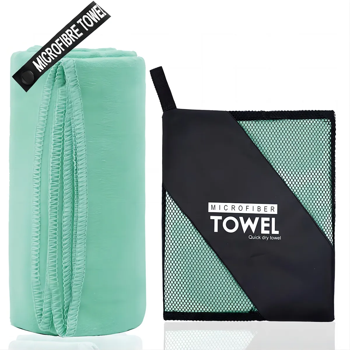 AIZO - Toalla Baño Viaje De Microfibra De Secado Rápido-Verde menta