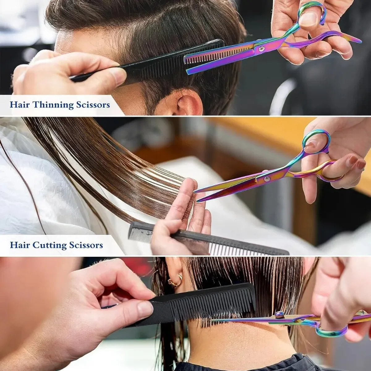 GENERICO - Set 4 Tijeras Barberia Accesorios De Barberia Profesional