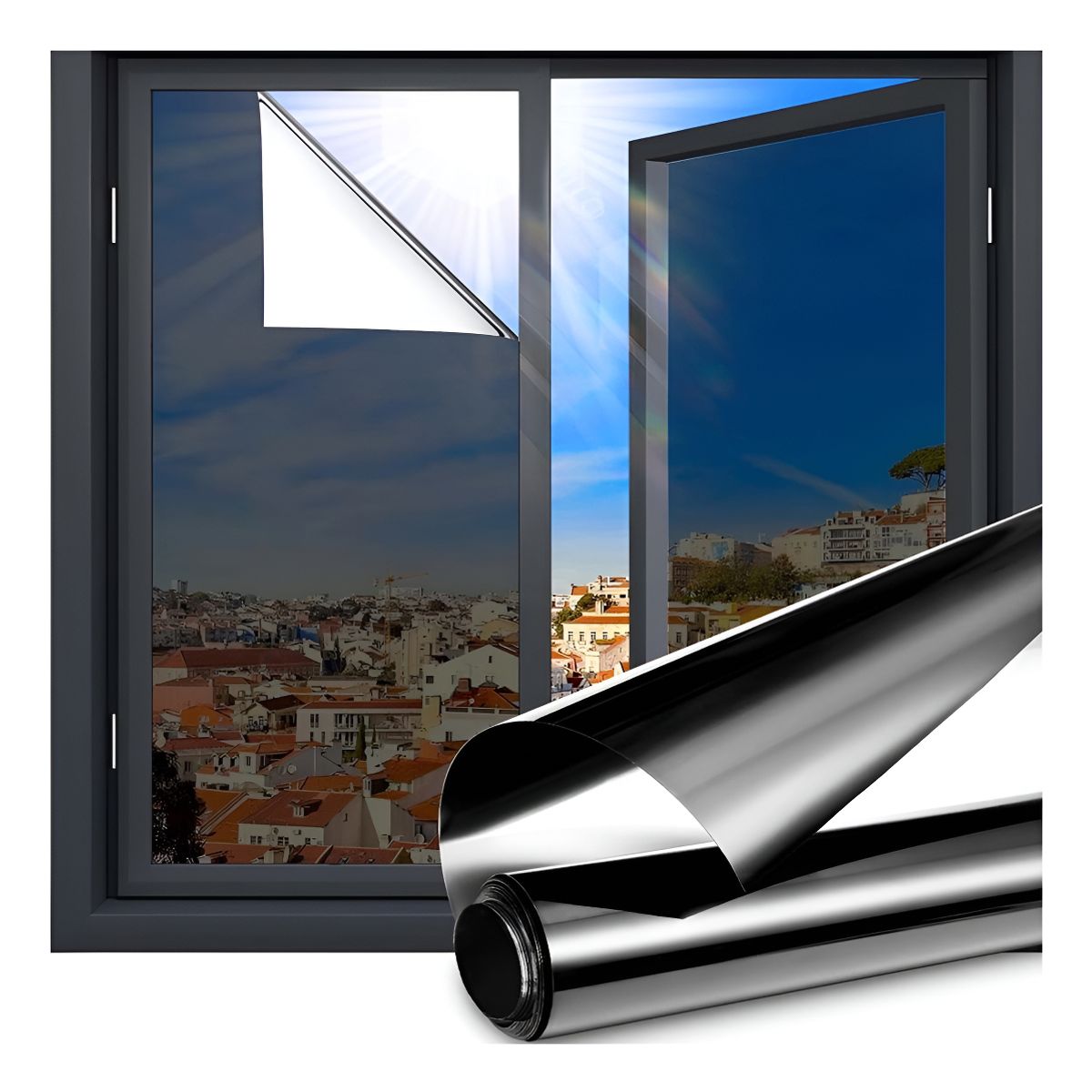U BUY - Lamina Espejada Film Privacidad Vidrio Ventana 50 Cm  10 M