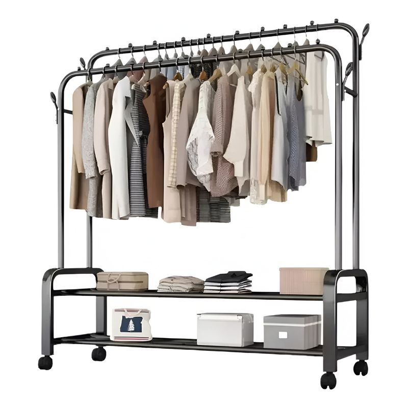 ANYHOGAR - Perchero Organizador Colgante De Ropa Doble Con Ruedas