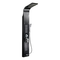 Columna De Ducha Hidromasaje Negro Acero Inoxidable