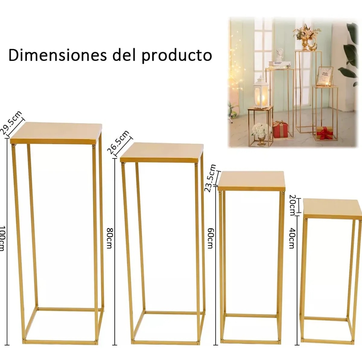 ANYHOGAR - Kit Mesas Candy Bar Decoracion Estructura Metalicas Fiesta