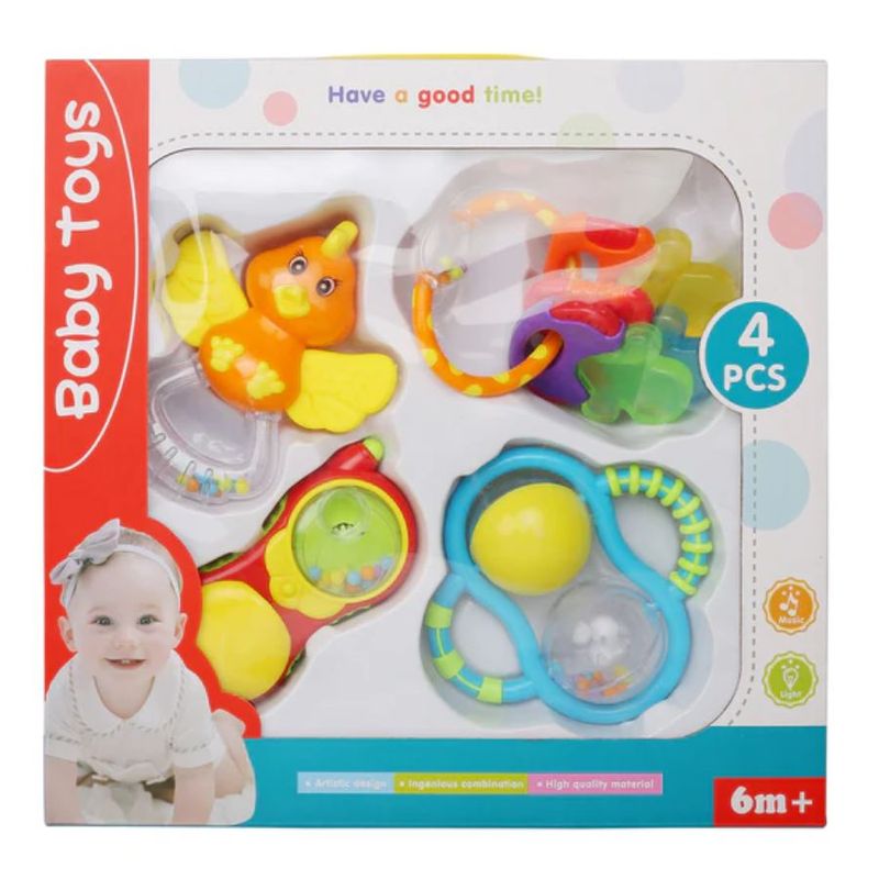 GENERICO - Juego De 4 Sonajeros Musicales Multicolores