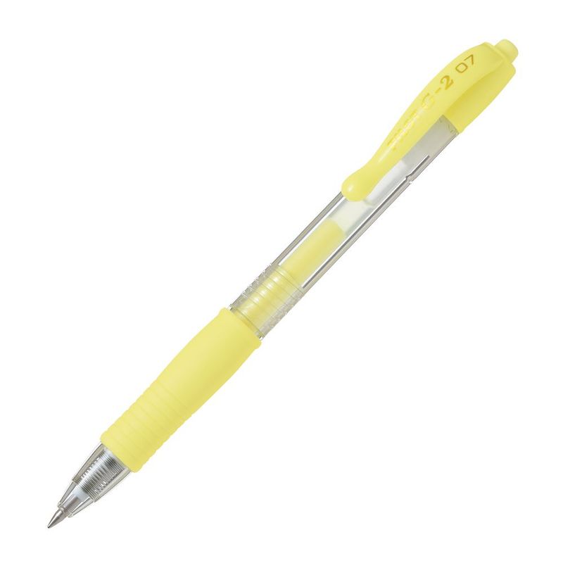 PILOT - 12 un. Lápiz Gel G-2 0.7 mm. Amarillo Pastel