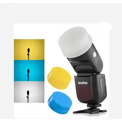 GENERICO - KIT 3 DIFUSORES PLÁSTICO AZUL BLANCO AMARILLO PARA FLASH V1 V1PRO V100