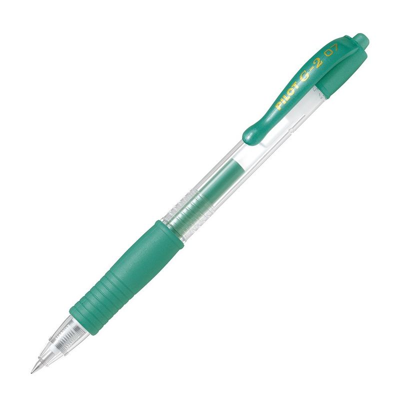 PILOT - 12 un. Lápiz Gel G-2 0.7 mm. Verde Metálico