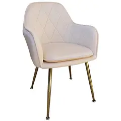 HABITA2 CHILE - SITIAL POLTRONA BEIGE LUX PATAS DORADAS