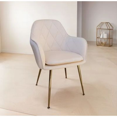 Imagen 2 del producto SITIAL POLTRONA BEIGE LUX PATAS DORADAS