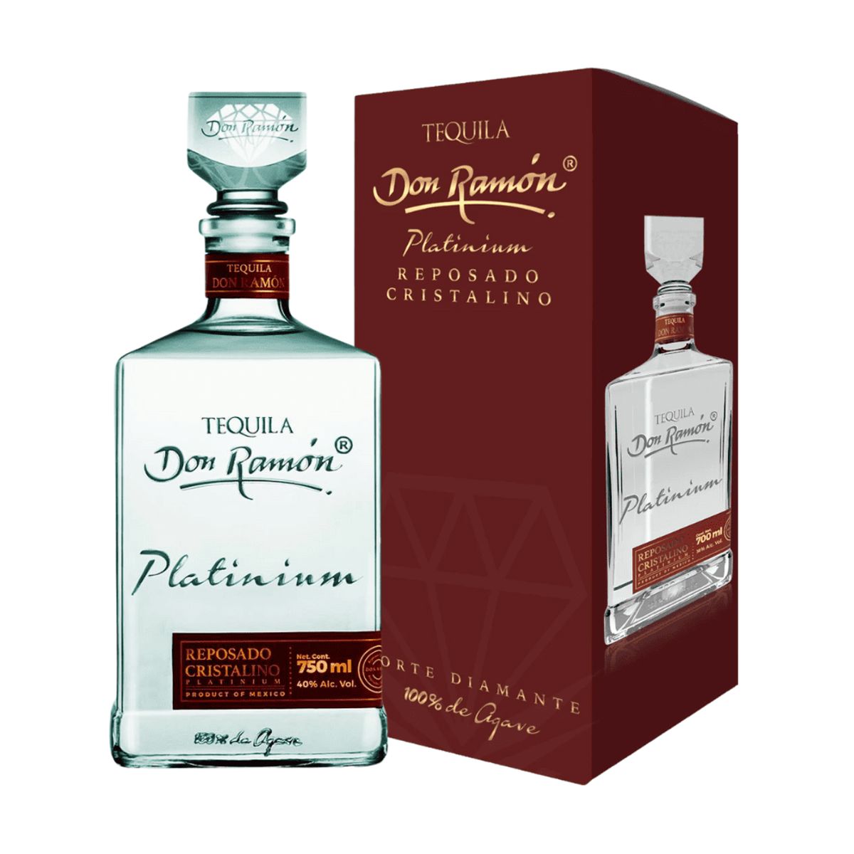 DON RAMON - Tequila Don Ramón Platinium Reposado Cristalino 750ml