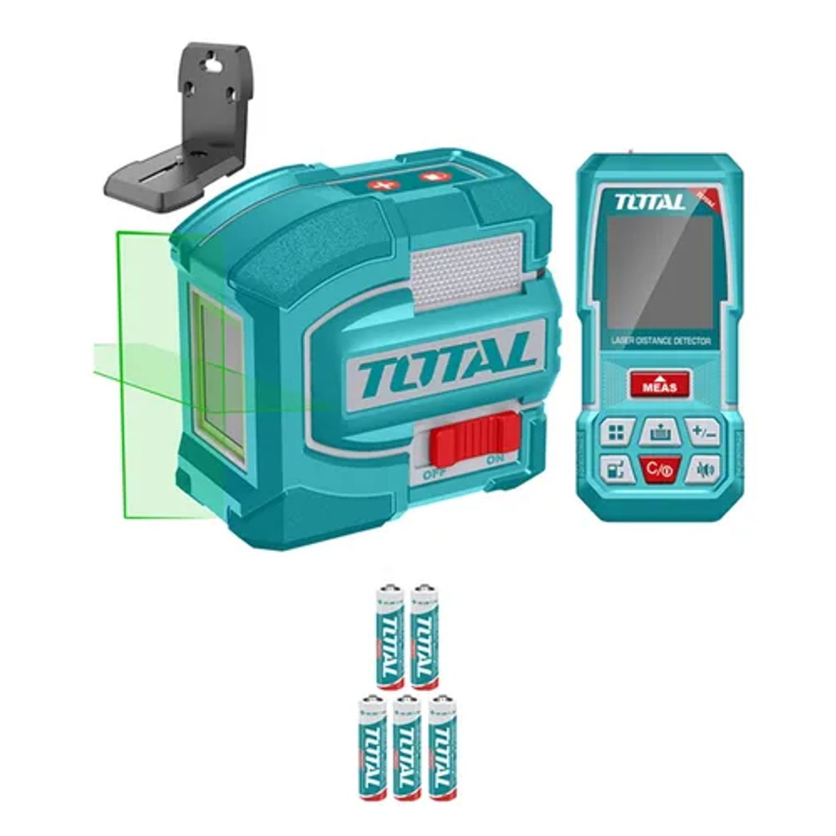 TOTAL TOOLS - Nivel Laser + Medidor De Distancia Láser Total Tosll0401