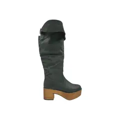 HERIEL - Bota Negra Plataforma Mujer