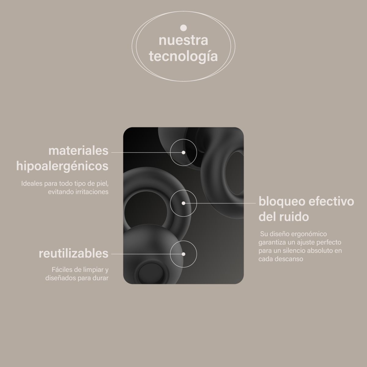 HYPNOS - Tapones para Oídos Reutilizables e Hipoalergénicos Silicona 30 db Rojo