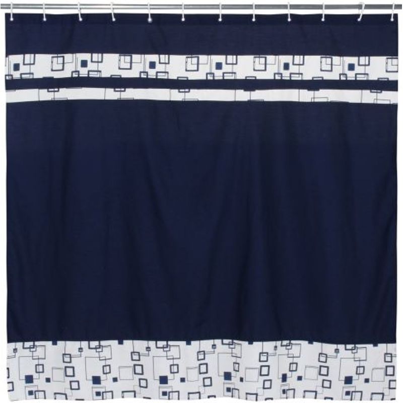 GENTILE - Cortina de baño color azul cuadrado azul 180×220 cms