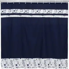 GENTILE - Cortina de baño color azul cuadrado azul 180×220 cms
