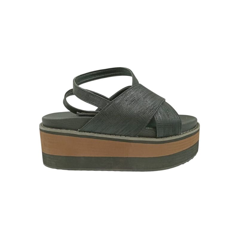 HERIEL - Sandalia Negra Plataforma Mujer