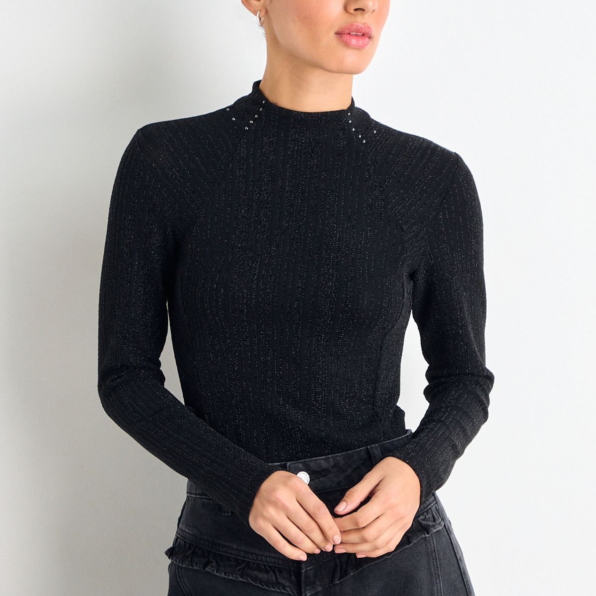 IO - Polera Manga Larga Mujer Negro Io