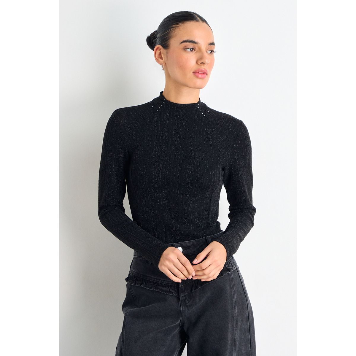 IO - Polera Manga Larga Mujer Negro Io