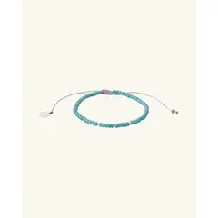 ZAZU - Pulsera Candy Turquesa con Mostacillas de Plata