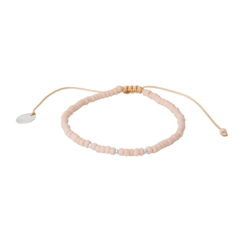 ZAZU - Pulsera Candy Crema con Mostacillas de Plata