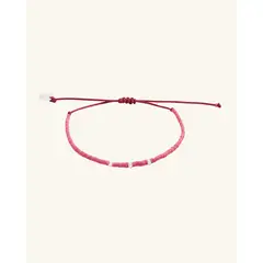 ZAZU - Pulsera Coral con Mostacillas de Plata