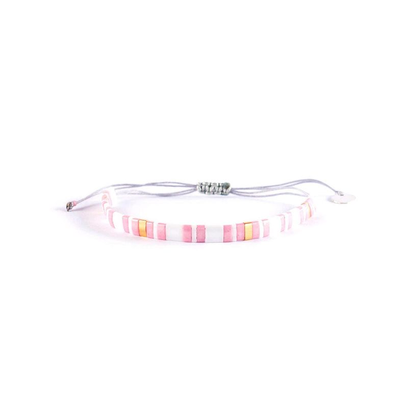 ZAZU - Pulsera Fita Blanco y Rosado