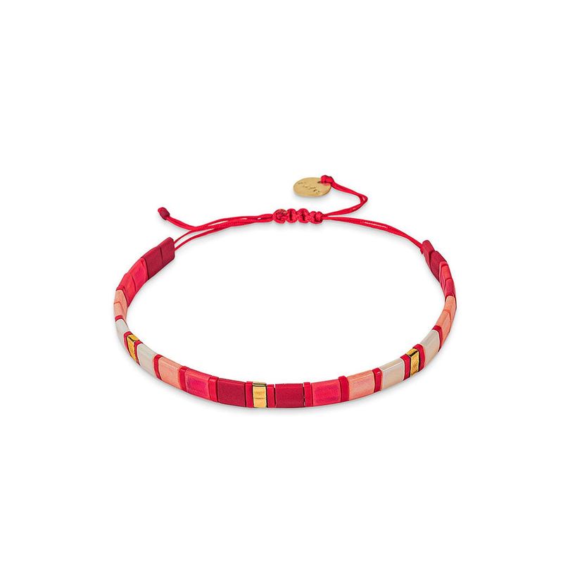 ZAZU - Pulsera Fita Rosada y Dorado