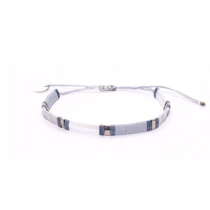 ZAZU - Pulsera Fita Blanca y Gris