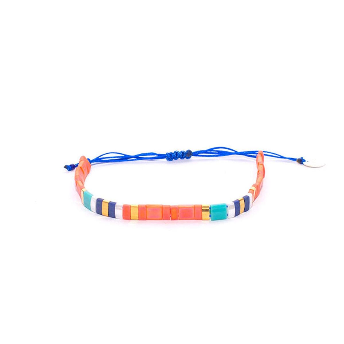 ZAZU - Pulsera Fita Naranja y Azul