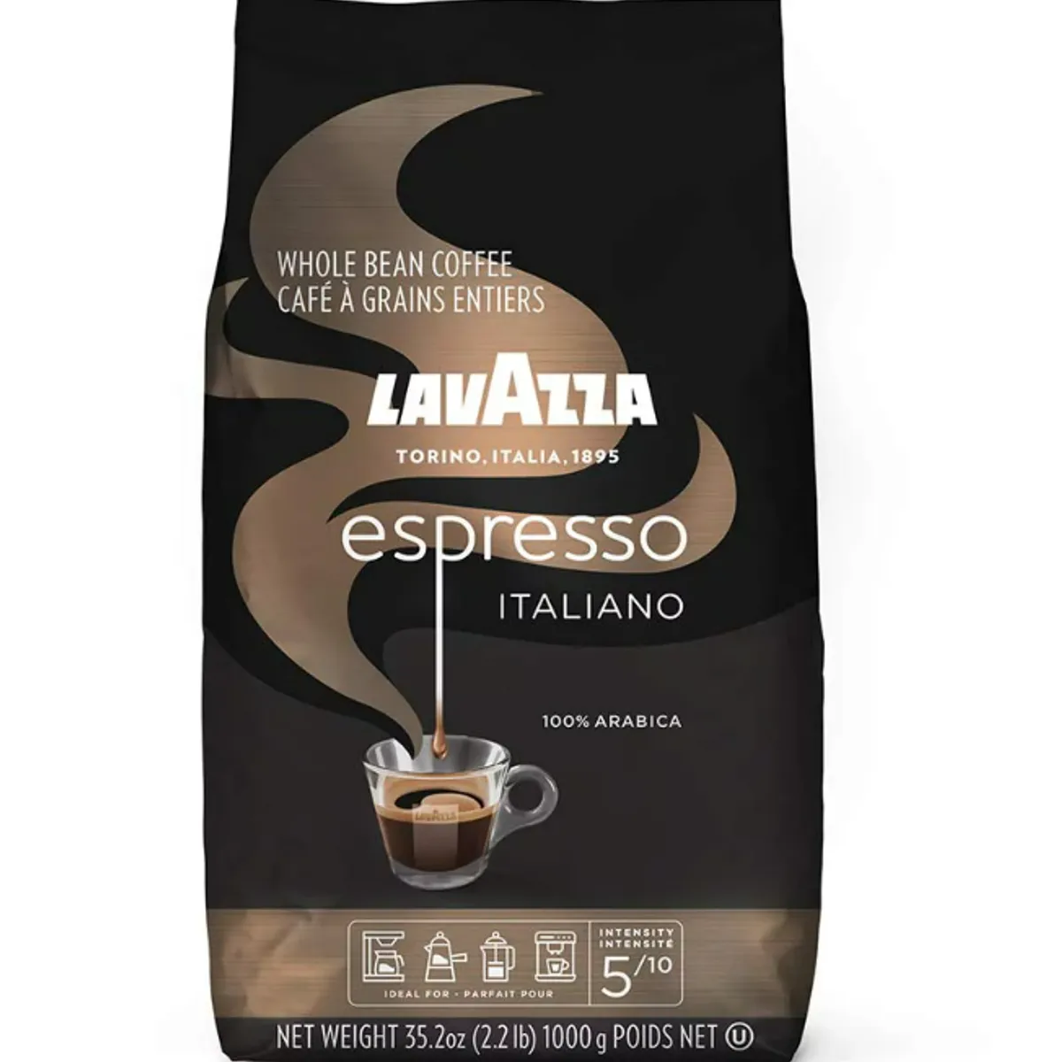 LAVAZZA - Café Espresso Italiano Grano Entero Arábica Lavazza 1 Kg