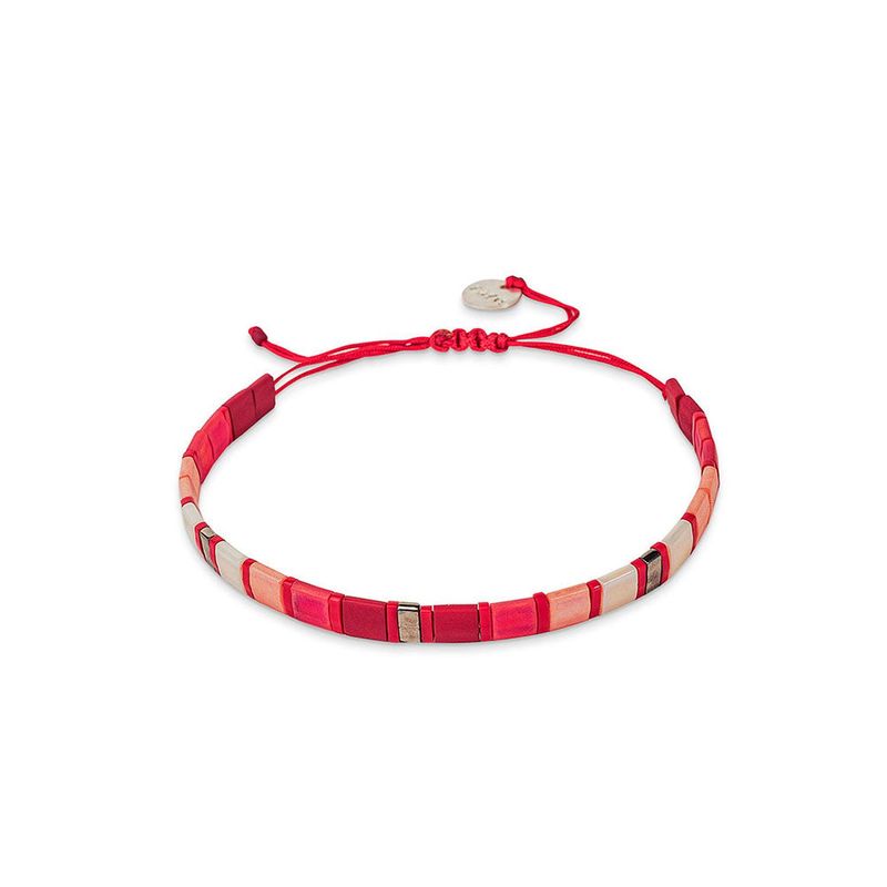 ZAZU - Pulsera Fita Rosada y Plateado