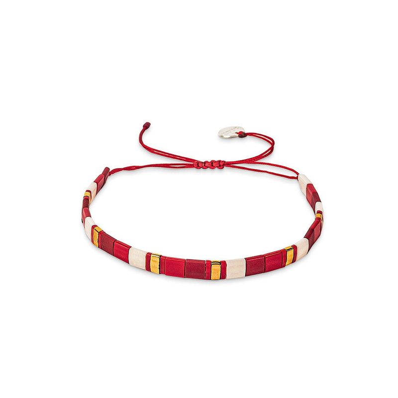 ZAZU - Pulsera Fita Roja y Dorado