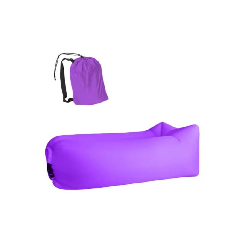 GENERICO - Sofá Sillón Inflable Tumbona Cojín Banano Camping Aire Playa - Morado