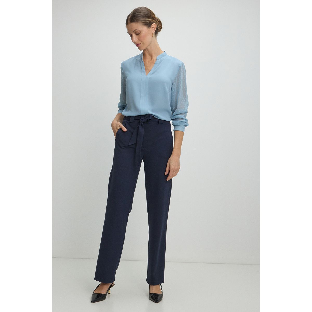 MA GRIFFE - Pantalon Mujer Azul Magriffe