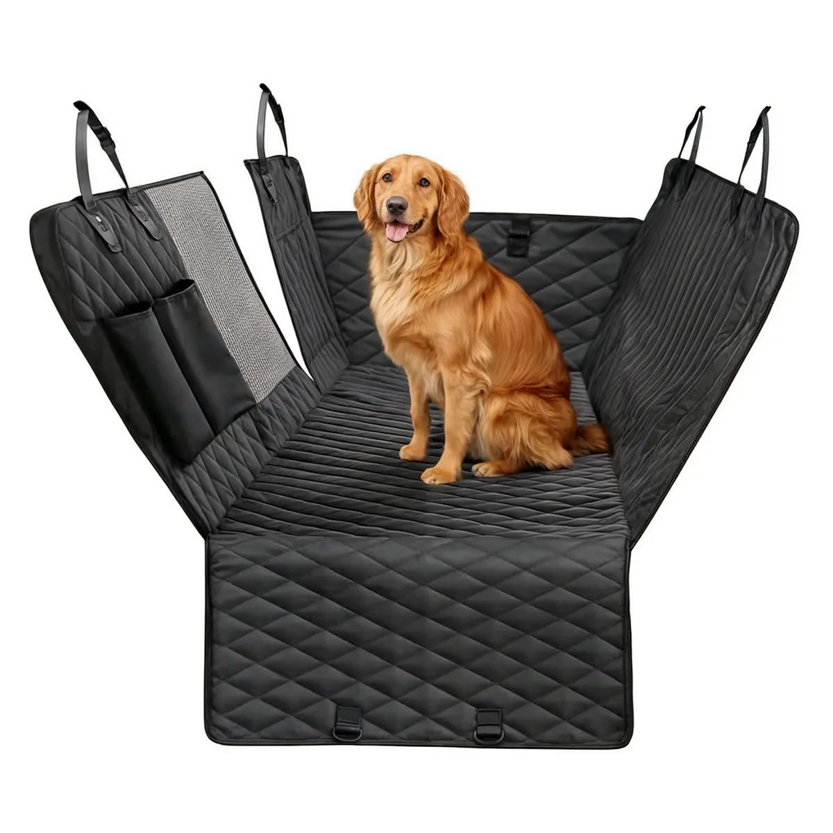 PUPU SHOP - LONA MANTA PROTECTORA CUBREASIENTO PARA PERROS 137X147CM - Negro