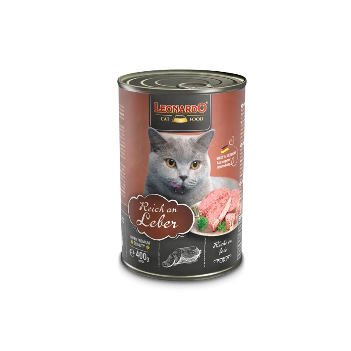 CAT FOOD LEONARDO - Alimento Leonardo Lata Higado Para Gato, 400Gr