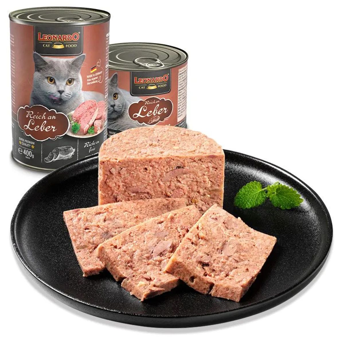 CAT FOOD LEONARDO - Alimento Leonardo Lata Higado Para Gato, 400Gr