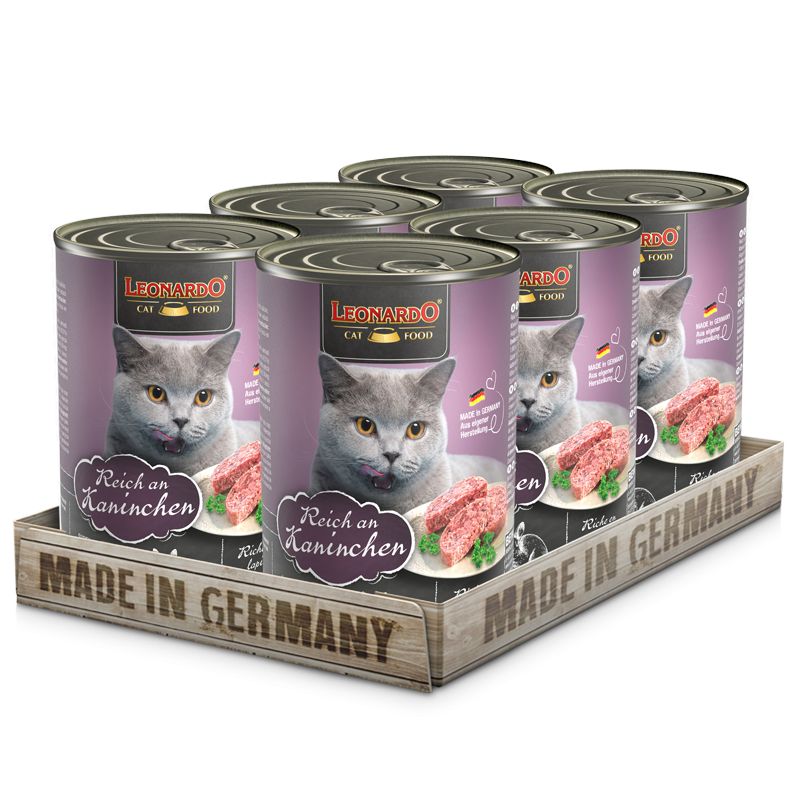 CAT FOOD LEONARDO - Leonardo Alimento Pack x 6 Latas Conejo 400gr