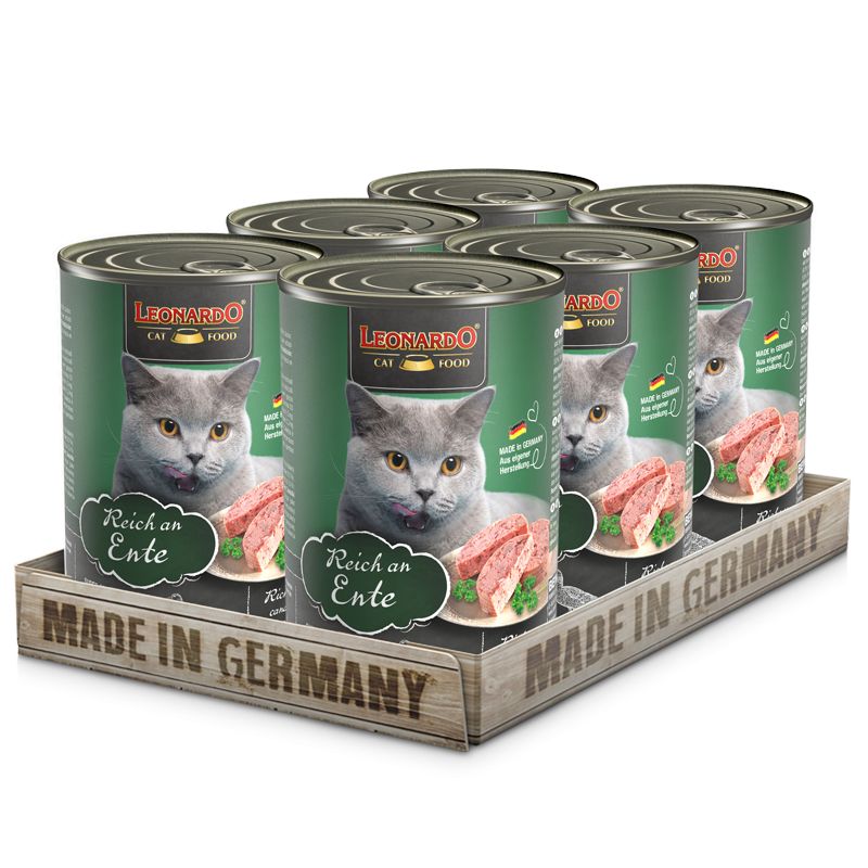CAT FOOD LEONARDO - Leonardo Alimento Pack x 6 Latas Pato 400gr