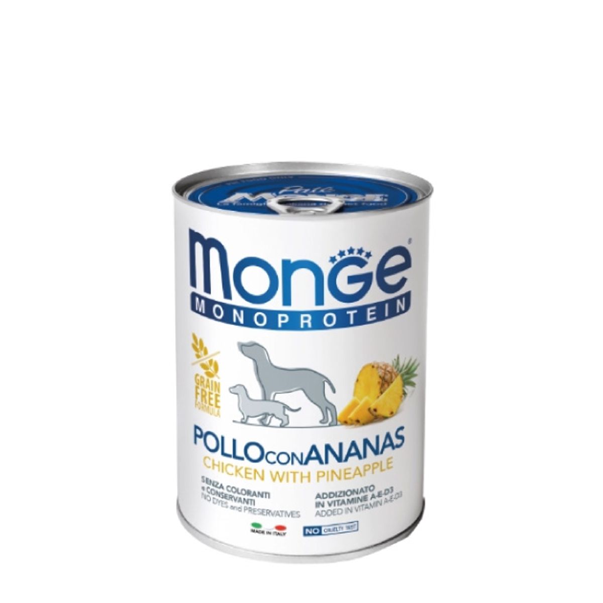 MONGE - Alimento Monge Lata Paté Pollo con Piña Para Perro 400gr