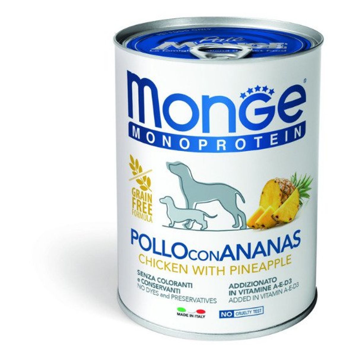 MONGE - Alimento Monge Lata Paté Pollo con Piña Para Perro 400gr