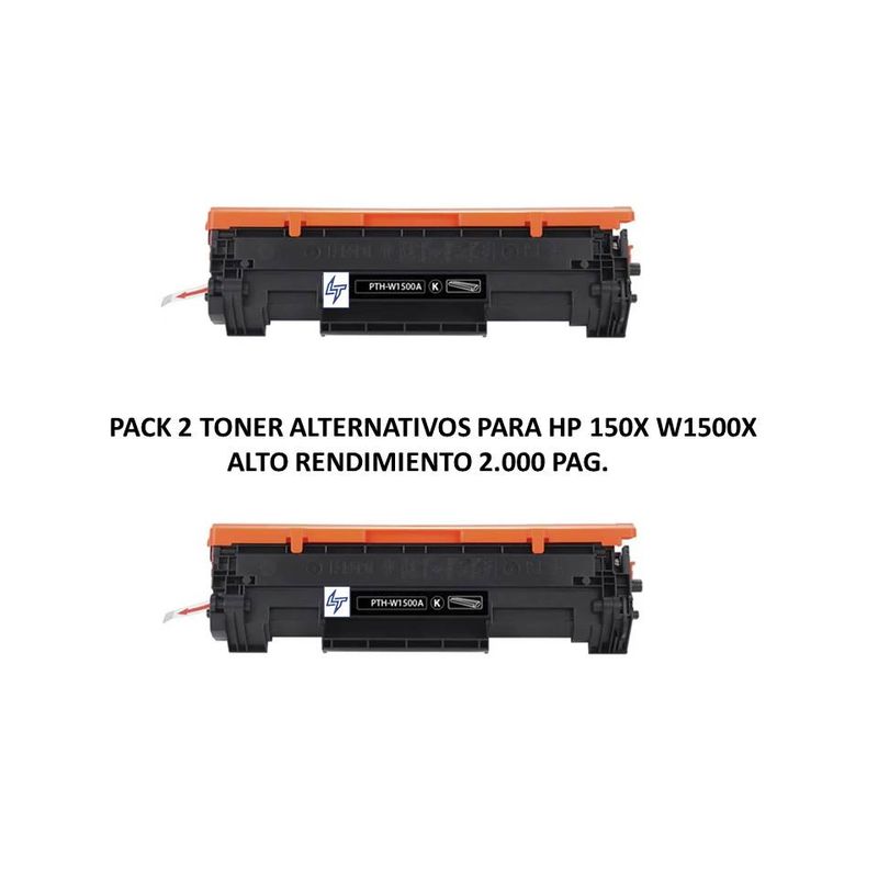 GENERICO - PACK 2 TONER PARA HP 150X W1500X HP M111 M141 2.000 PAG. ALTO RENDIMIENTO  LASERTECNO