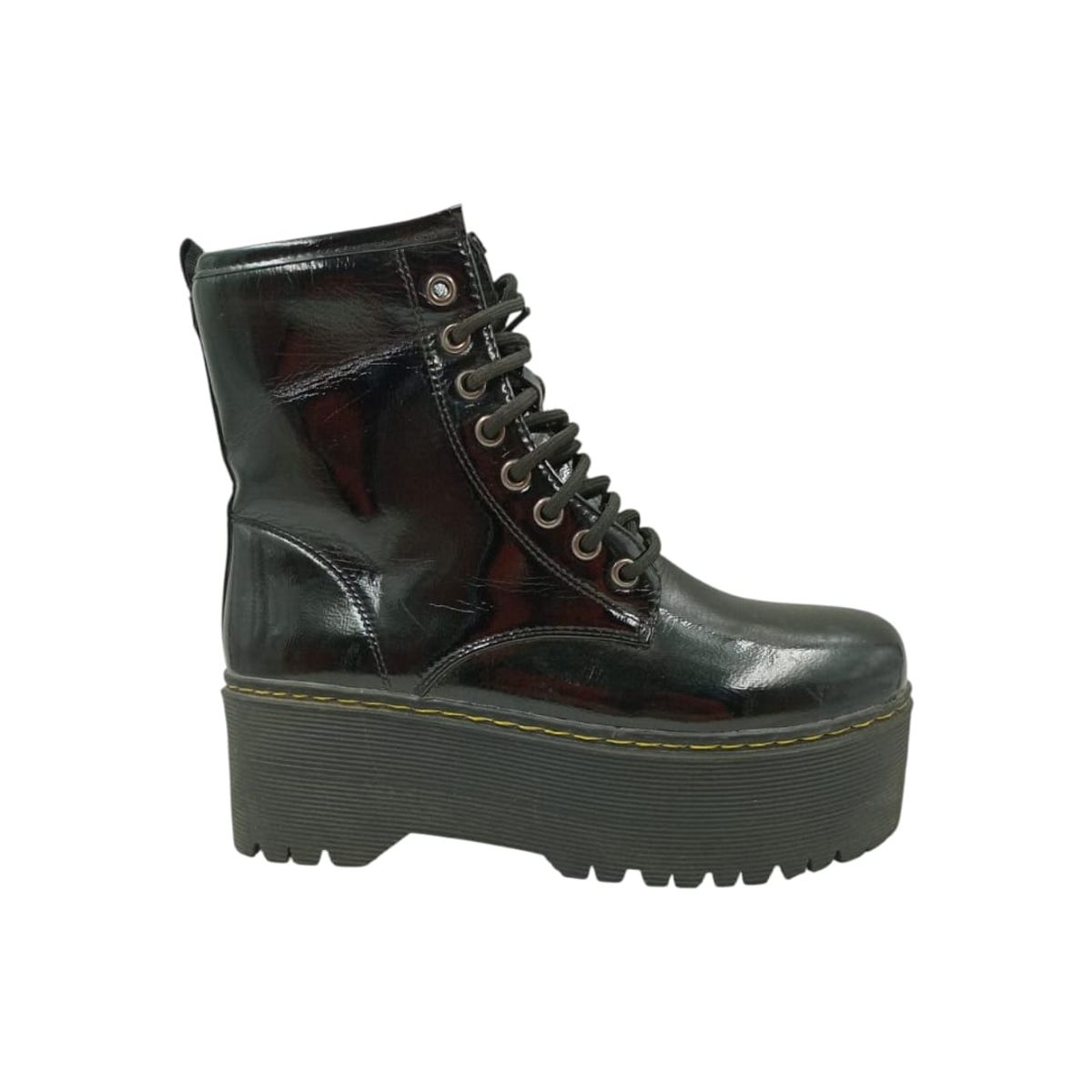 HERIEL - Botín Negro Charol Plataforma Mujer