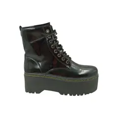 HERIEL - Botín Negro Charol Plataforma Mujer