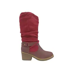 HERIEL - Bota Burdeos Gamuza Mujer