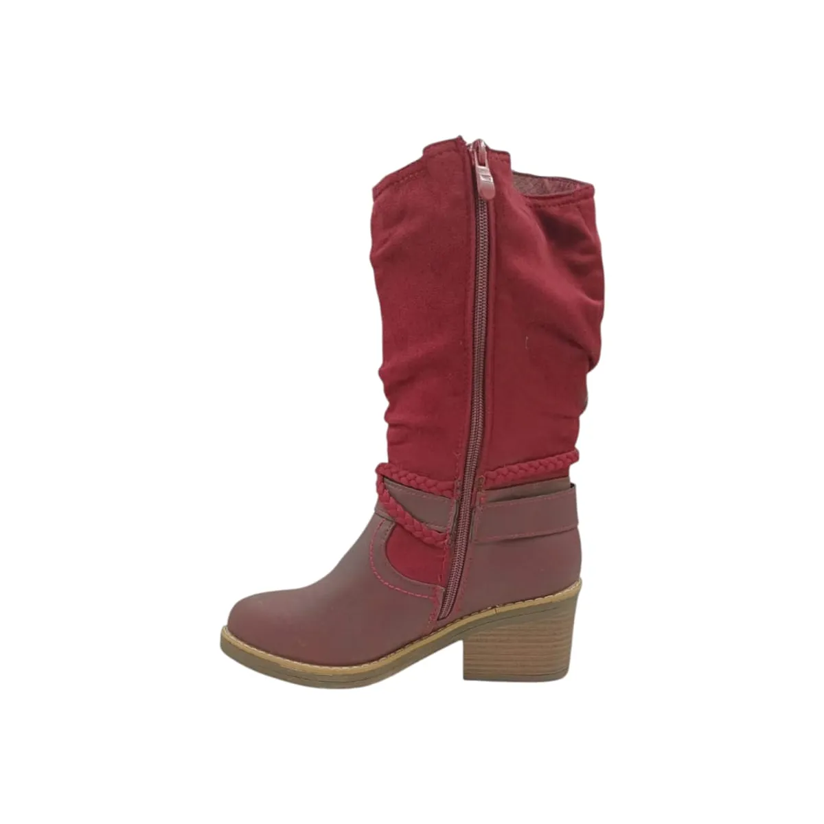 HERIEL - Bota Burdeos Gamuza Mujer
