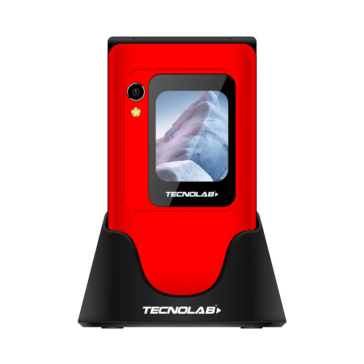 DBLUE - Celular Senior 4G Doble Pantallla 2.8 Rojo